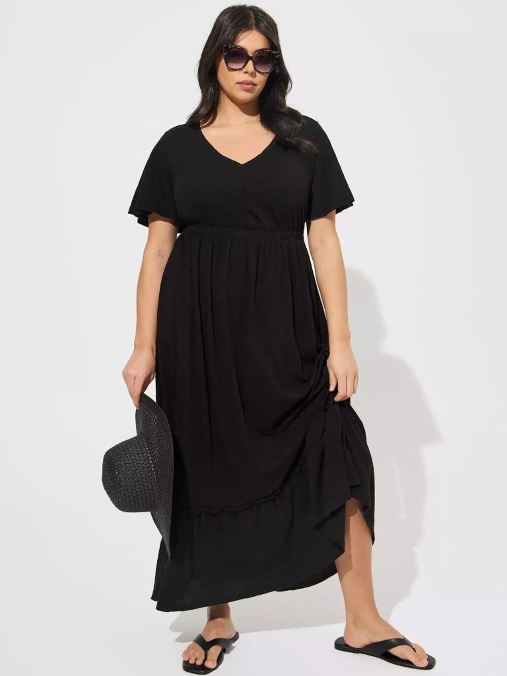 Maxi Cotton Slub Babydoll Beach Dress Size 6X (30/32)
